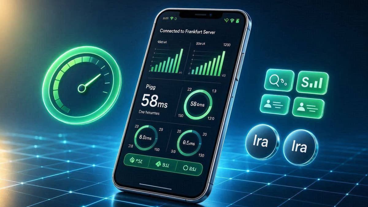 تست سرعت و پینگ فیلتر شکن Biubiu VPN روی همراه اول و ایرانسل