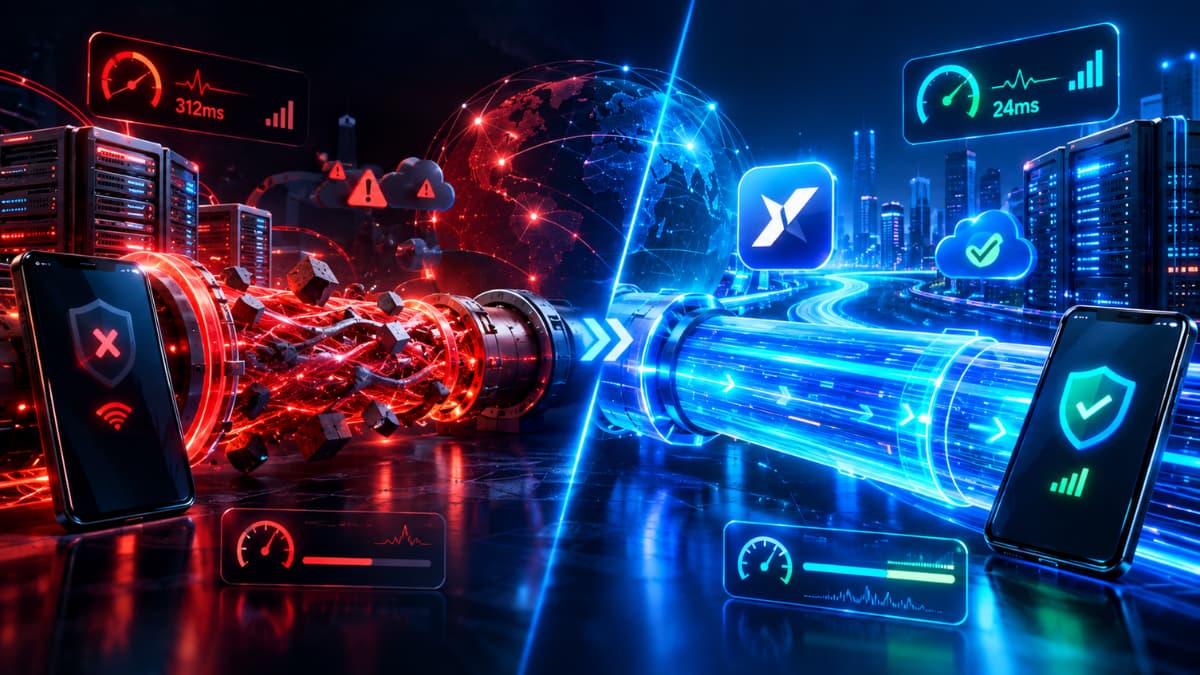 جدول مقایسه فنی سرعت و امنیت پروتکل V2Ray با VPNهای سنتی
