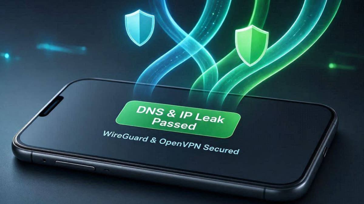 تست نشت IP و DNS فیلتر شکن JumpJumpVPN در مرورگر اندروید