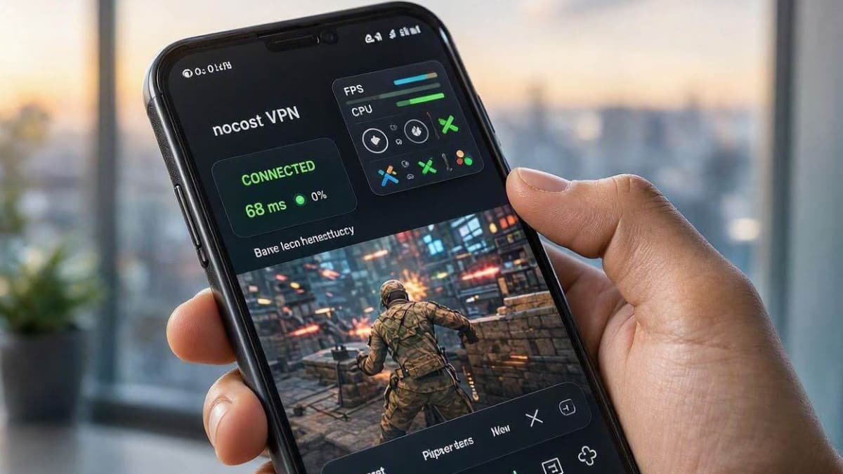 تست پینگ و سرعت فیلتر شکن nocost VPN در بازی فری فایر