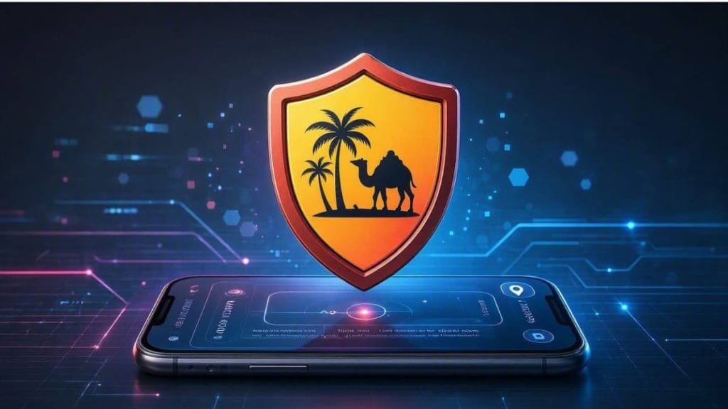 لوگوی رسمی فیلتر شکن افرا به همراه گوشی هوشمند متصل به سرور پرسرعت رایگان اندروید