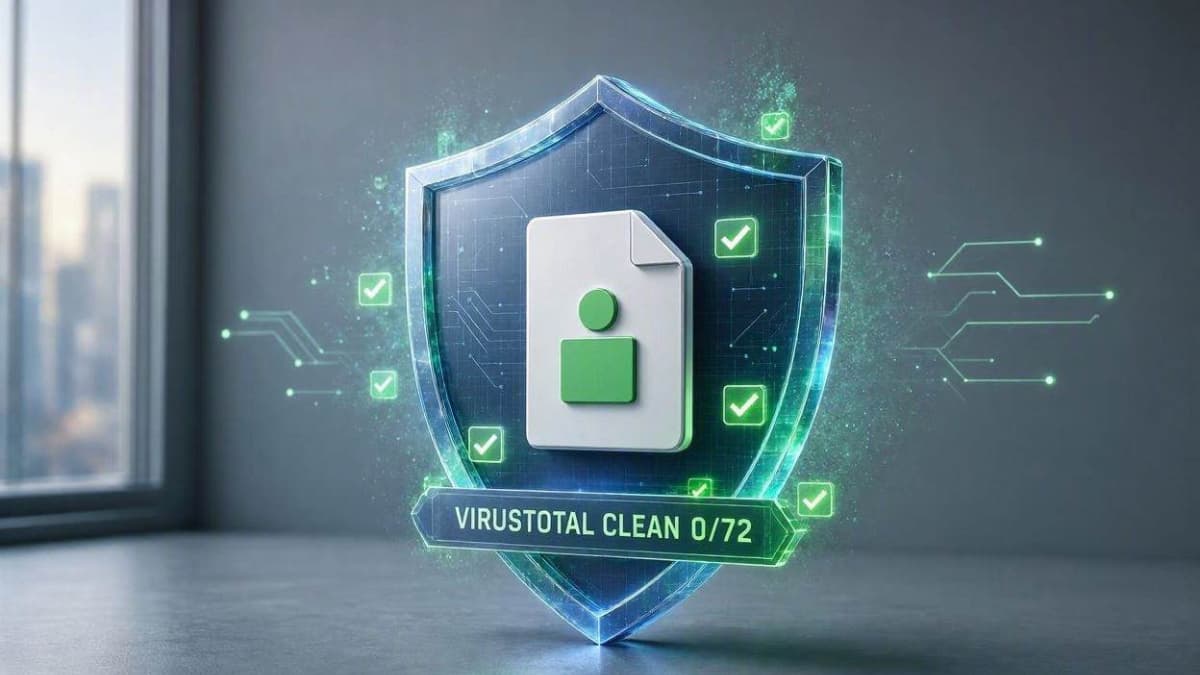 گواهی اسکن امنیتی و آنالیز بدون بدافزار فایل APK فیلتر شکن افرا در VirusTotal