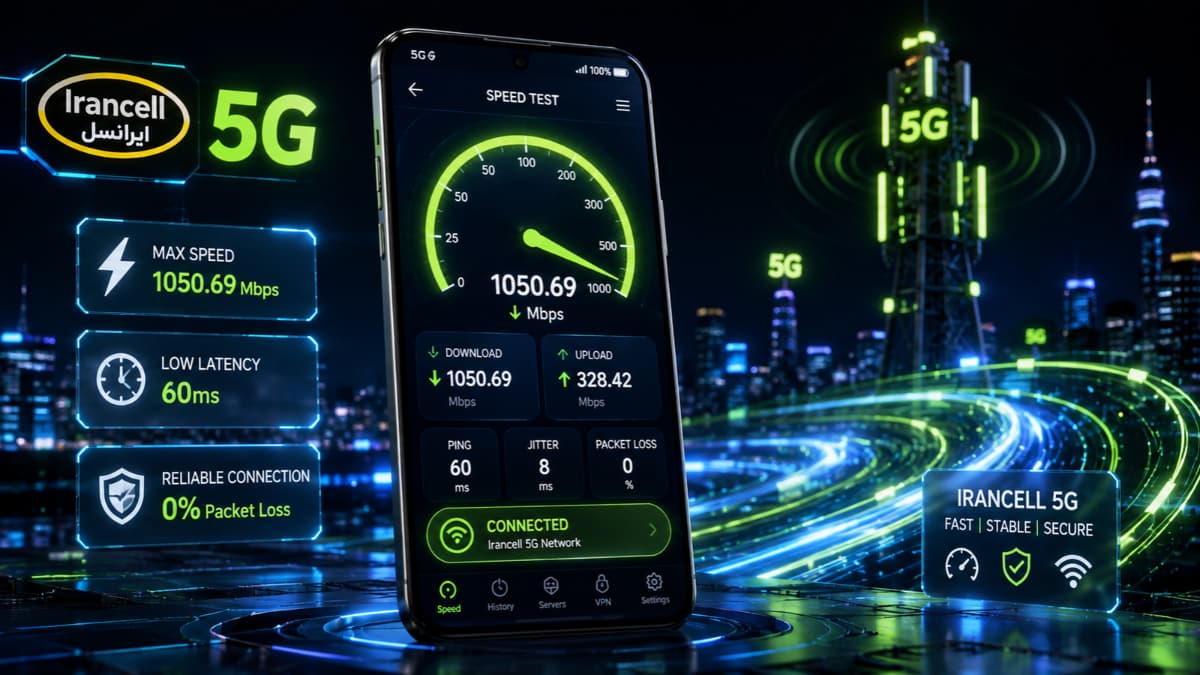 بهترین وی پی ان برای ایرانسل در تست سرعت و پهنای باند شبکه 5G و 4G