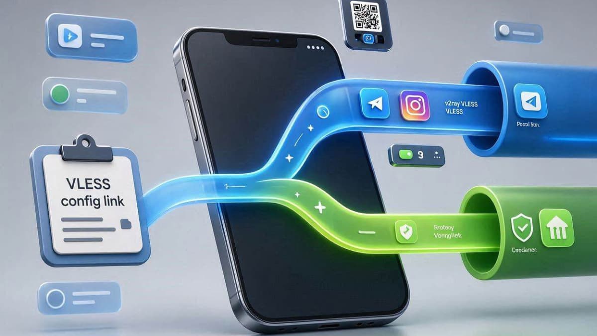 آموزش افزودن کانفیگ v2ray و تفکیک برنامه‌های ایرانی در فیلترشکن
