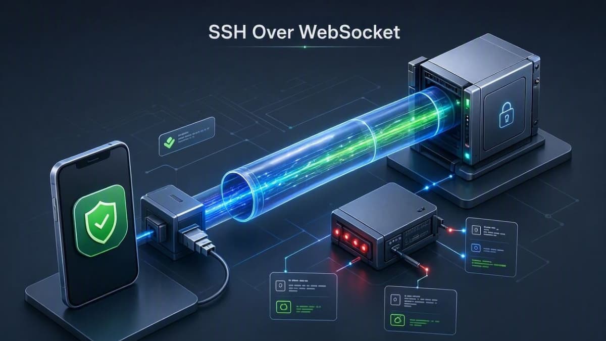 پروتکل SSH Over WebSocket در فیلتر شکن AHMAD TUNNEL VPN برای عبور از فیلترینگ