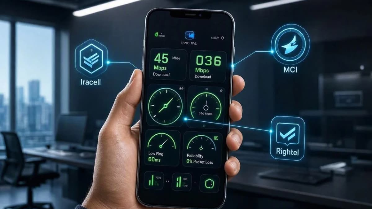 تست سرعت و پینگ فیلتر شکن Asho VPN روی همراه اول و ایرانسل
