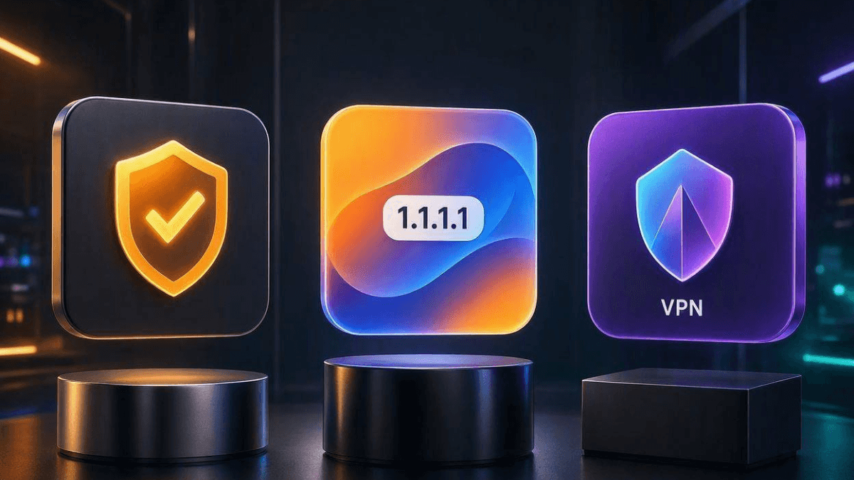 مقایسه لوگو و کارایی ۳ فیلتر شکن برتر اندروید شامل Avast SecureLine، کلودفلر WARP و پروتون VPN