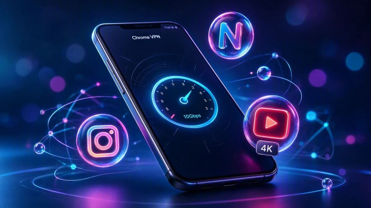 پخش روان ویدیوهای ۴K یوتیوب و ریلزهای اینستاگرام با Chroma VPN