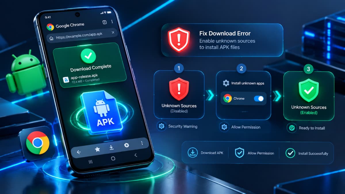 راهنمای تصویری رفع خطای دانلود فایل APK از گوگل کروم و نصب فیلتر شکن روی سامسونگ و شیائومی