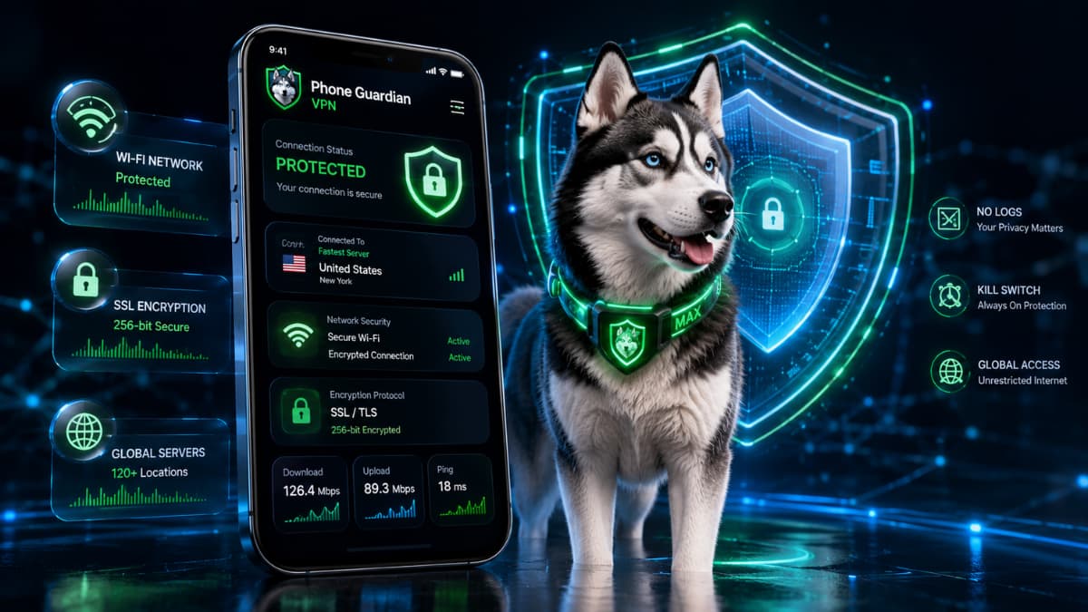 کالبدشکافی نحوه رمزبندی داده‌ها و امنیت وای فای توسط سگ نگهبان Max در Phone Guardian