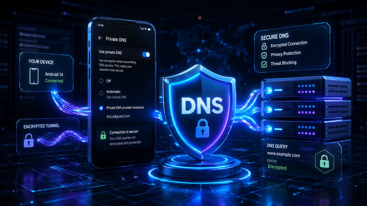 تنظیمات Private DNS در اندروید برای رفع قطع و وصلی فیلتر شکن روی ایرانسل