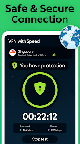 دکمه اتصال خودکار و دانلود مستقیم فیلترشکن قوی و بدون قطعی VPN Fast Private Speedy Secure با لینک مستقیم برای گوشی اندروید
