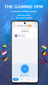 دکمه اتصال سریع و یک‌کلیکی Pro Gamer VPN برای کاهش پینگ در بازی آنلاین