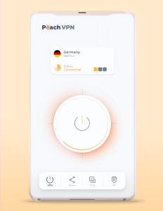 منوی انتخاب سرور خودکار و لیست کشورهای میزبانی در وی پی ان پرسرعت قوی فعال سریع peach vpn