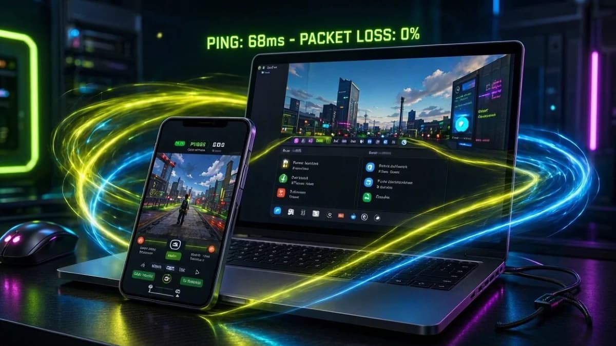 تست پینگ سبز زیر ۷۰ میلی ثانیه و حذف پکت لاس فیلتر شکن Rapid Connect در بازی پاپجی موبایل و گیم لوپ