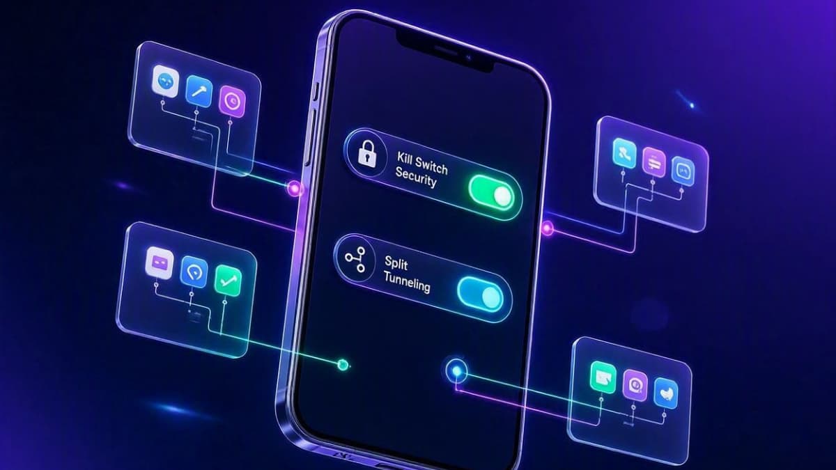 آموزش فعال سازی قابلیت Kill Switch و Split Tunneling در محیط کاربری Rock VPN