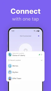 اسکرین‌شات محیط برنامه SpeedTop VPN در حالت اتصال فعال، سریع و بدون قطعی برای تلگرام و اینستاگرام