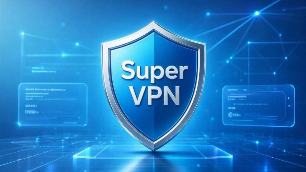 لوگوی رسمی و تصویر شاخص فیلتر شکن قوی و پرسرعت سوپر وی پی ان Super VPN