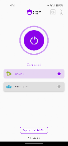 محیط داخلی و دکمه اتصال فیلتر شکن قوی VPN برای گوشی مخصوص همراه اول