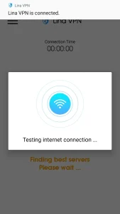 تست سرعت و پینگ فیلترشکن قوی Lina VPN روی اینترنت فورجی همراه اول