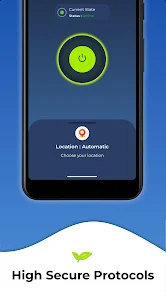 وضعیت اتصال موفق و فعال در محیط کاربری فیلتر شکن قوی و پرسرعت Seed VPN اندروید