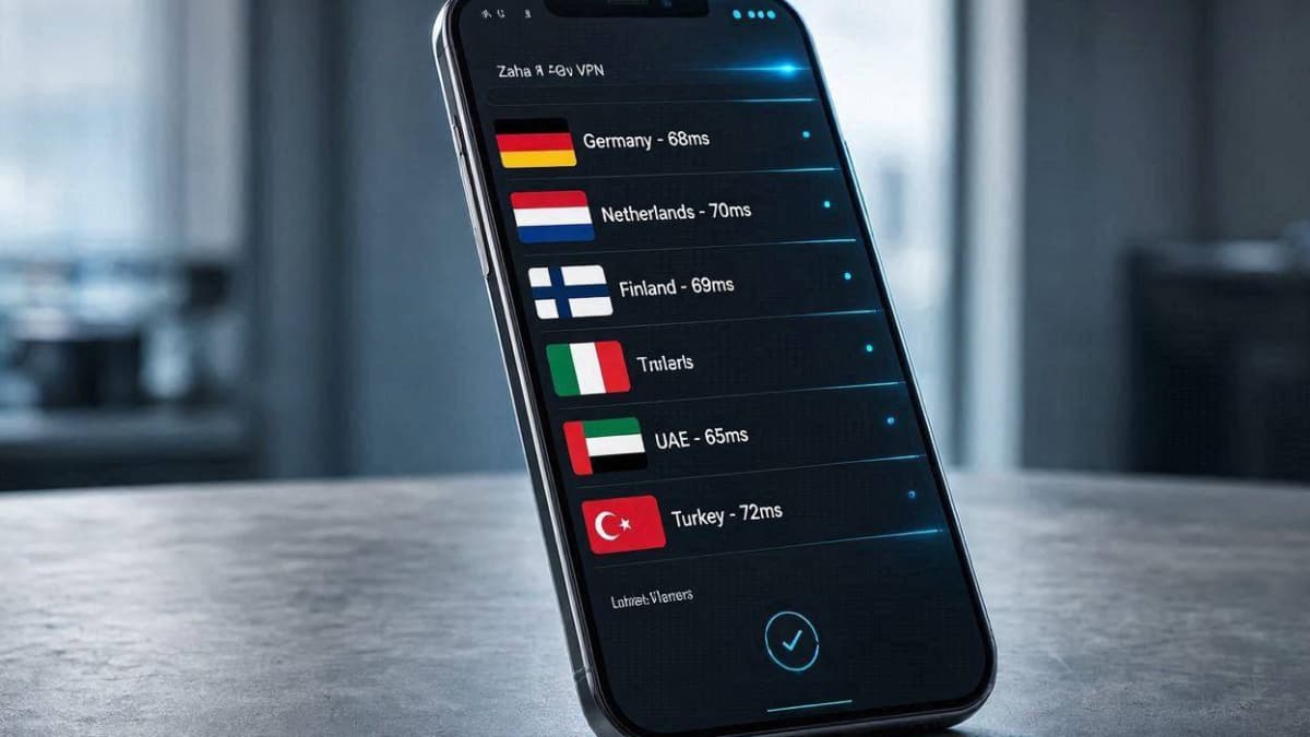 لیست سرورها و تست پینگ فیلتر شکن Zaha VPN برای همراه اول و ایرانسل