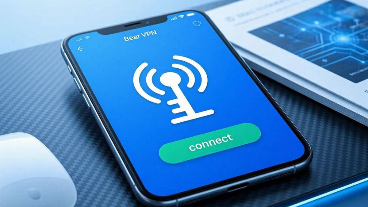 محیط کاربری اولیه و آیکون رسمی برنامه Bear VPN در گوشی اندروید