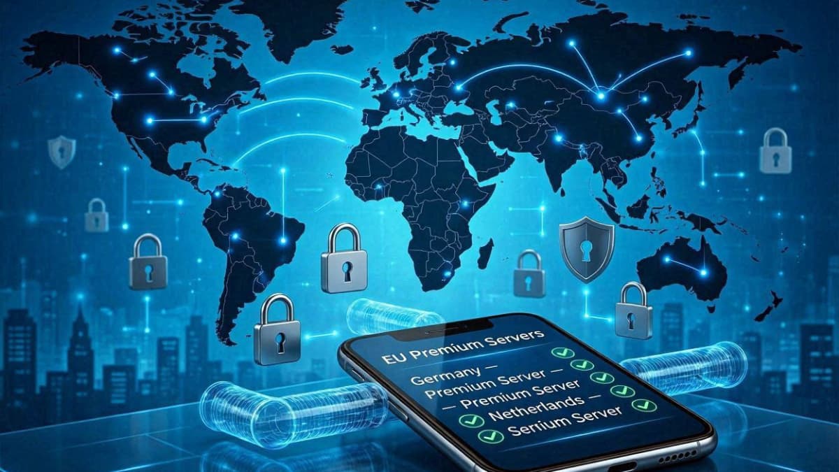 لیست سرورهای اروپایی و پروتکل امنیتی فیلترشکن vpn app