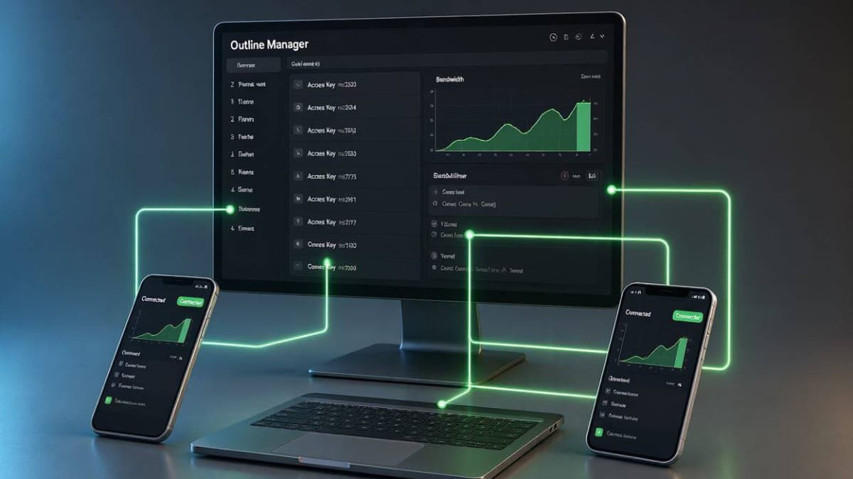مدیریت متمرکز سرور در Outline Manager و صدور کلید دسترسی Access Key برای اندروید، آیفون و ویندوز
